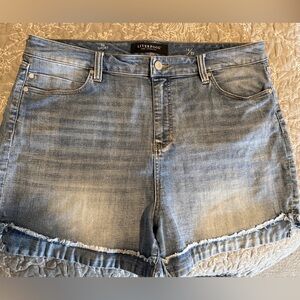 Liverpool Light Blue Frayed Denim “The Short” Sz 32/14